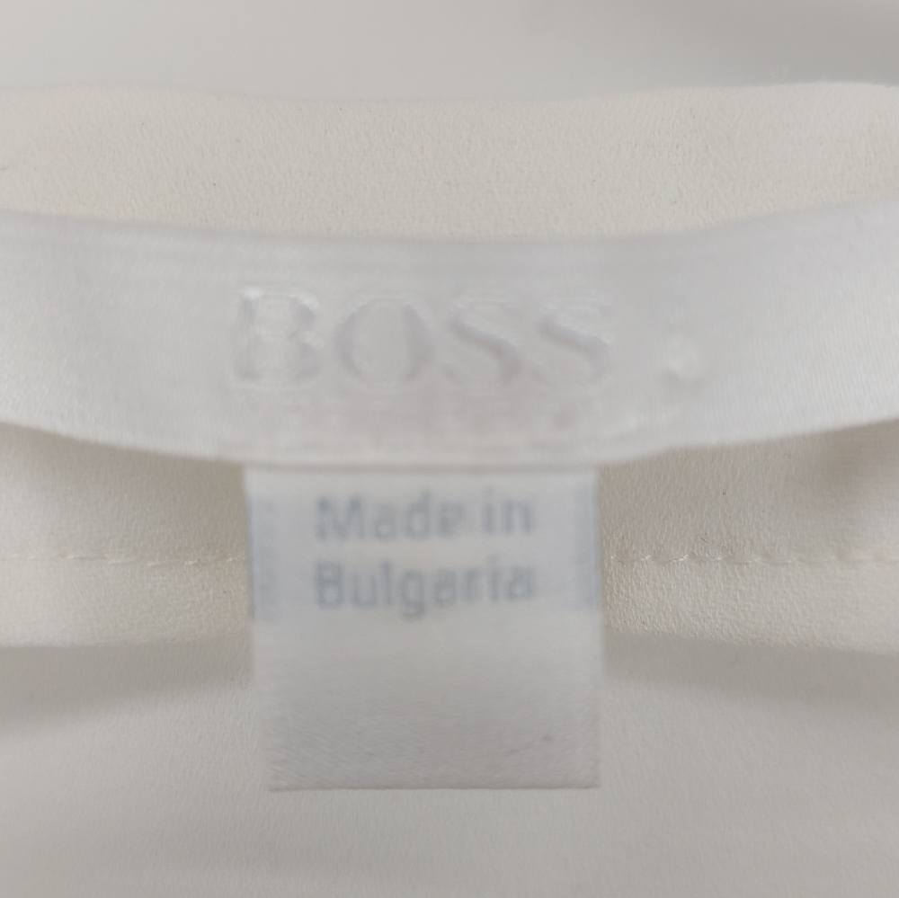 Hugo Boss Cream Ruffle V-Neck Blouse - Picture 4 of 5